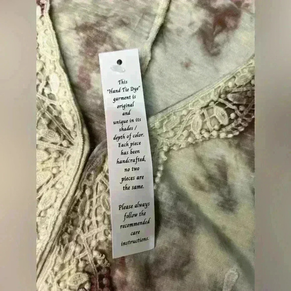 Women’ XL NWT LOGO LAVISH Hand Tie Dyed duster/jacket with lace and appliqués - Picture 4 of 8